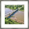 Aerial View Of Niobrara River In Nebraska Sand Hills Framed Print