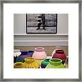 Ai Weiwei, Portrait And Vases Framed Print
