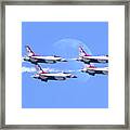 Air Force Thunderbirds Fly By The Moon Framed Print