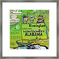 Alabama Fun Map Framed Print