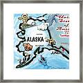 Alaska Fun Map Framed Print