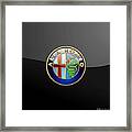 Alfa Romeo - 3 D Badge On Black Framed Print