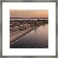 Alki Point Aerial Sunset Framed Print