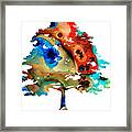 All Seasons Tree 3 - Colorful Landscape Print Framed Print