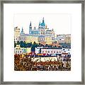 Almudena Cathedral And The Royal Palace Of Madrid Spain Framed Print