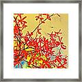 Aloha Bouquet Of The Day -- Red Orchids In Blue Vse Framed Print