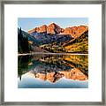 Alpenglow On The Maroon Bells Framed Print