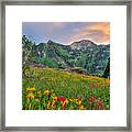 Alta Wildflowers And Sunset Framed Print
