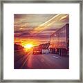 Amazing Sunset Tonight #sunset #roadtrip Framed Print