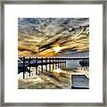 Amazing Whispy Clouds At Sunset Framed Print
