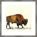 American Buffalo Watercolor Framed Print