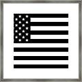 American Flag - Black And White Version Framed Print