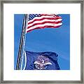 American North Dakota Flags Framed Print