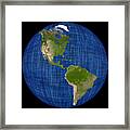 Americas On A Globe The Western Hemisphere Framed Print
