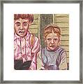 Amish Siblings Framed Print