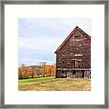 An Old Wooden Barn In Vermont. Framed Print