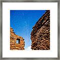 Ancient Native American Pueblo Ruins And Stars At Night Framed Print