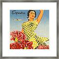 Andalusia, Spain, Dancing Woman, Vintage Airline Poster Framed Print