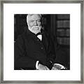 Andrew Carnegie Seated In A Library Framed Print