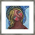 Angel With Green Halo Framed Print