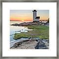 Annisquam Lighthouse Sunset Vertical Framed Print