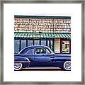 Antique Car - Blue Framed Print