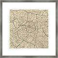 Antique Map Of Paris France And Surroundings By Jacques Esnauts - 1811 Framed Print