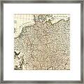 Antique Maps - Old Cartographic Maps - Antique Map Of Germany And Poland, 1771 Framed Print