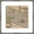 Antique Maps - Old Cartographic Maps - Antique Map Of The Pacific Ocean - Mar Del Zur, 1589 Framed Print