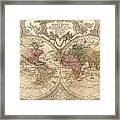 Antique Maps - Old Cartographic Maps - Antique Map Of The World, Globe - Mappa Mundi Framed Print