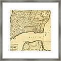 Antique Maps - Old Cartographic Maps - City Of New York And Its Environs Framed Print