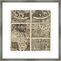 Antique Maps - Old Cartographic Maps - Illustrated Map Of The World Framed Print