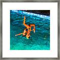 Aqua Dancers Framed Print