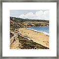 Aquarelle St Ives Cornwall Carbis Bay Framed Print