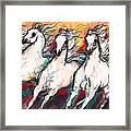Arabian Sunset Horses Framed Print