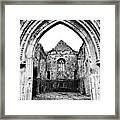 Athassel Priory Tipperary Ireland Medieval Ruins Decorative Arched Doorway Into Great Hall Bw Framed Print