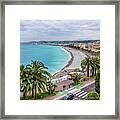 Arial View Of Promenade Des Anglais In Nice, France Framed Print