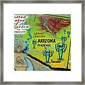 Arizona Fun Map Framed Print