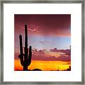 Arizona Lightning Sunset Framed Print