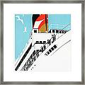 Art Deco 1920s Illustration Of A Cruise Ship With Passengers, 1928 Framed Print