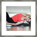 Asian Lady Post Diffical Lavel Yoga Action Framed Print