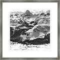 Assiniboine View From Sunshine Village Black And White Framed Print
