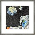 Astronaut Disc Golf Framed Print