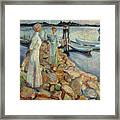 At The Quay In Larkollen Framed Print