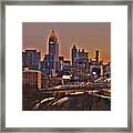 Atlanta, Georgia - Downtown @ Sunset Framed Print