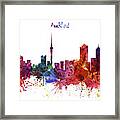 Auckland Watercolor Skyline Framed Print