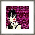 Audrey On Purple Framed Print