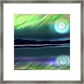 Aurora Moon Lake Framed Print