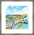 Austin Texas 360 Bridge Watercolor Framed Print