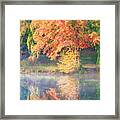 Autumn And Reflection At The Lake Framed Print